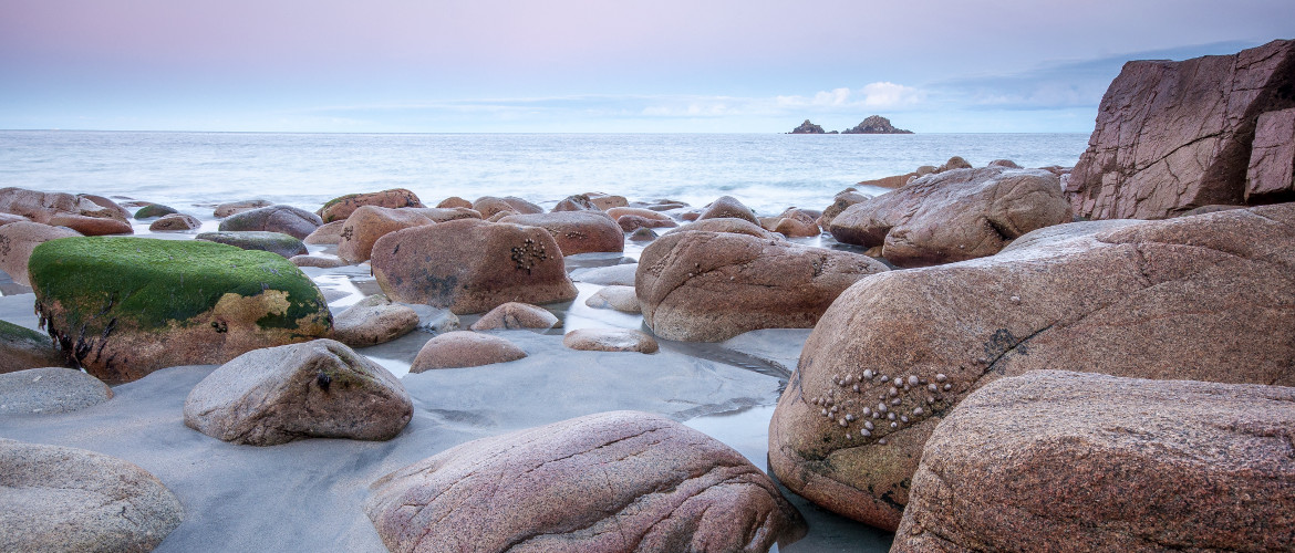Rocky Cornish coastline and sea